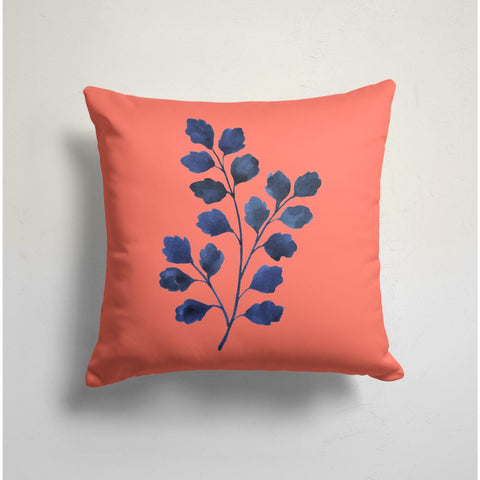 Orange Blue Pillow Cover|Abstract Leaf Pattern Pillow Top|Green Cactus Cushion Case|Boho Bedding Home Decor|Orange Blue Living Room Decor