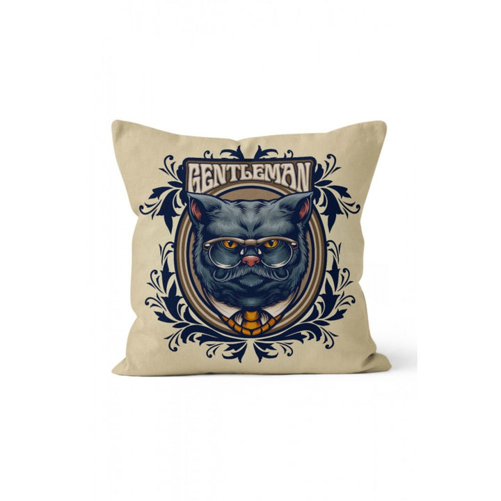 Cat Pillow Cover|Gentleman and Black Cat Print Outdoor Cushion Case|Cats with Glasses Home Decor|Decorative Animal Print Throw Pillow Cover