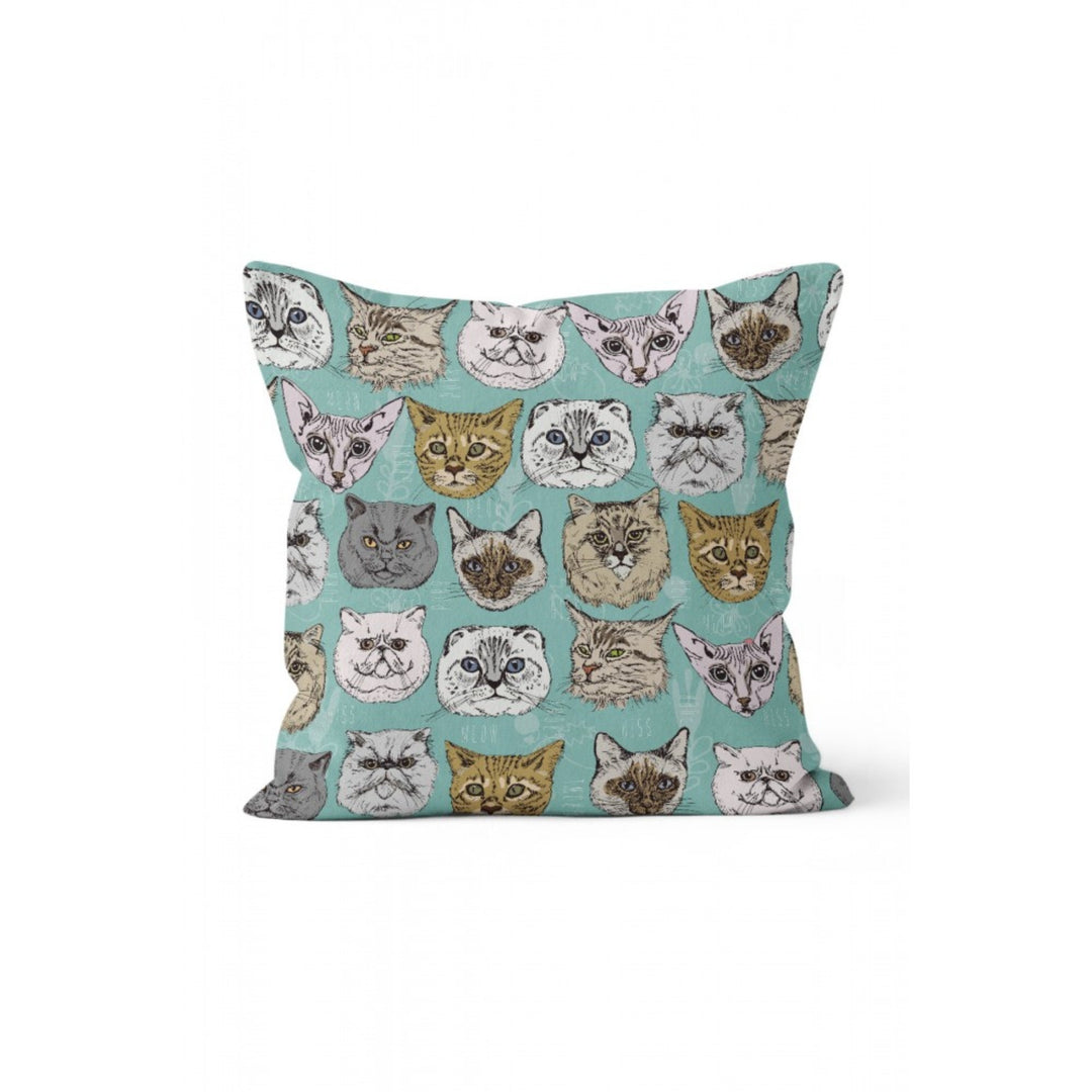 Cat Pattern Pillow Cover|Ghost Cat Print Outdoor Cushion Case|Cute Cats and Butterflies Home Decor|Decorative Animal Throw Pillow Cover
