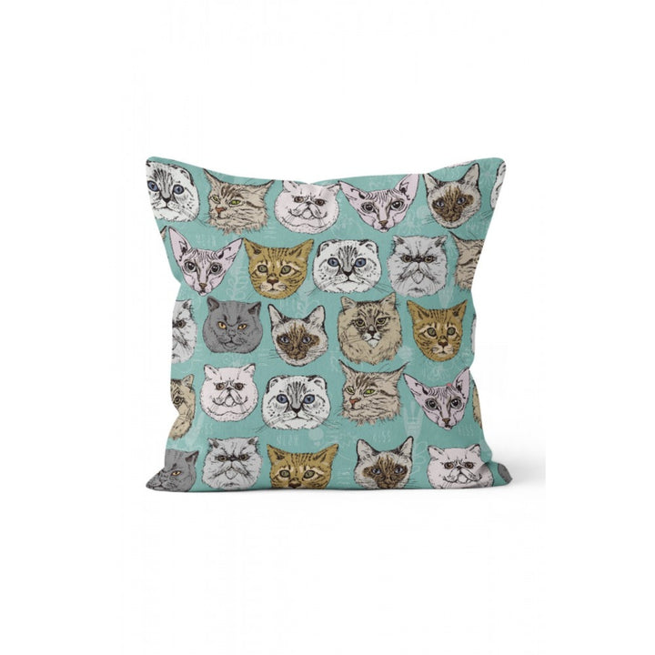 Cat Pattern Pillow Cover|Ghost Cat Print Outdoor Cushion Case|Cute Cats and Butterflies Home Decor|Decorative Animal Throw Pillow Cover