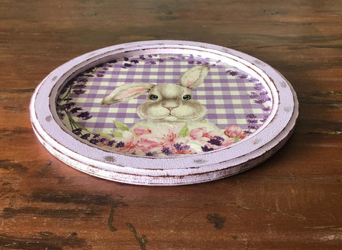 Easter Bunny Tray|Board For Easter|Dear Easter Bunny Board|Easter Serving Decor|Hand Painted Round Wooden Tray|Original Home Decor Gift