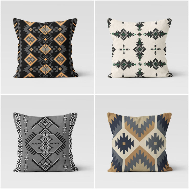 Rug Design Pillow Cover|Farmhouse Style Southwestern Cushion Case|Decorative Geometric Throw Pillowcase|Aztec Print Ethnic Living Room Decor