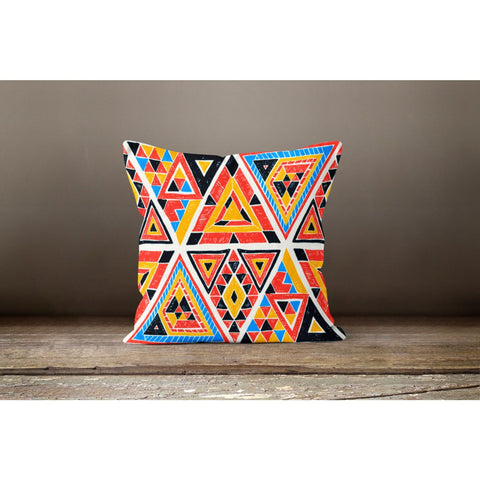 Rug Design Pillow Cover|Farmhouse Style Geometric Throw Pillowcase|Aztec Print Ethnic Living Room Decor|Decorative Southwestern Cushion Case