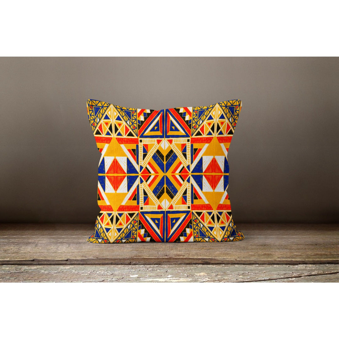 Rug Design Pillow Cover|Farmhouse Style Geometric Throw Pillowcase|Aztec Print Ethnic Living Room Decor|Decorative Southwestern Cushion Case