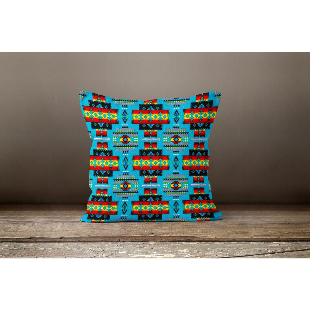 Rug Design Pillow Cover|Geometric Southwestern Cushion Case|Decorative Aztec Print Ethnic Home Decor|Farmhouse Style Throw Pillow Case