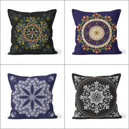 Mandala Pillow Cover|Geometric Design Cushion Case|Decorative Floral Mandala Pillowcase|Rustic Home Decor|Farmhouse Style Authentic Cushion