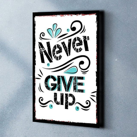 Motivational Poster|Inspirational Wall Art|Never Give Up Wall Decor|No Pain No Gain Gym Decor|Kids Wall Art|Fitness Wall Art|Gift For Gymers