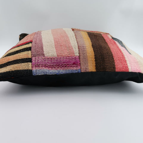 Vintage Kilim Pillow Cover|Turkish Kelim Cushion Case|Antique Upholstery Throw Pillow Case|Decorative Patchwork Kilim|Handwoven Rug 20x20