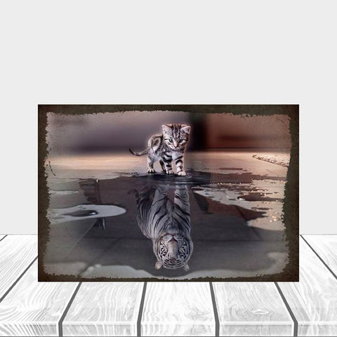 Animal Wall Decor|Dog, Horse, Tiger Wall Decor|Mindset Wall Art|Aesthetic Room Decor|Funny Dog Retro Poster|Gift For Cat Lover|Kids Wall Art