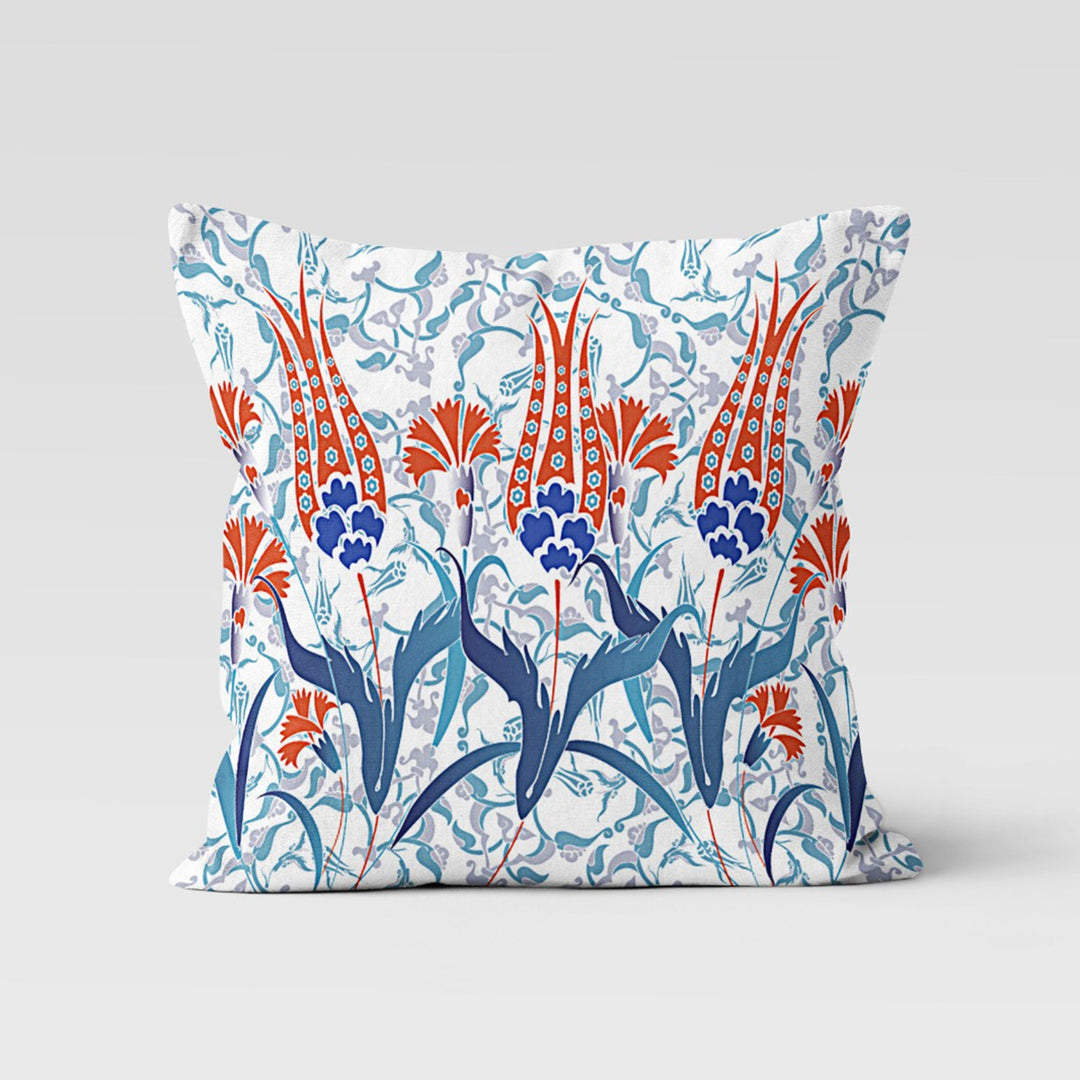 Tulip Pillow Case|Tulip Tile Pattern Home Decor|Summer Trend Cushion Case|Decorative Colorful Floral Throw Pillow|Boho Bedding Pillowcase