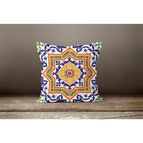 Geometric Pillow Case|Colorful Tile Pattern Pillow Cover|Decorative Outdoor Cushion Case|Housewarming Throw Pillowcase|Boho Bedding Decor
