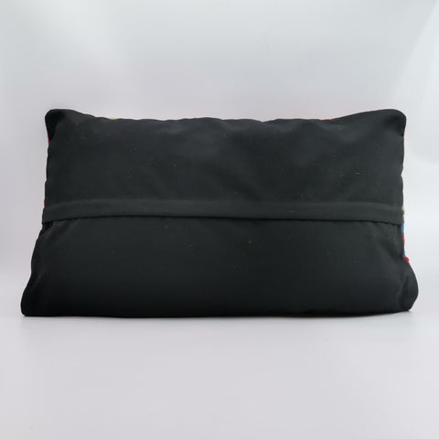 Turkish Kilim Pillow Cover|Handmade Anatolian Kelim Cushion Case|Rustic Lumbar Pillow Top|Handwoven Patchwork Rug Design Cushion Case 16x24