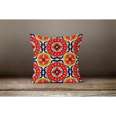 Geometric Pillow Case|Colorful Ethnic Pattern Pillow Cover|Housewarming Outdoor Cushion Case|Decorative Throw Pillowtop|Boho Bedding Decor