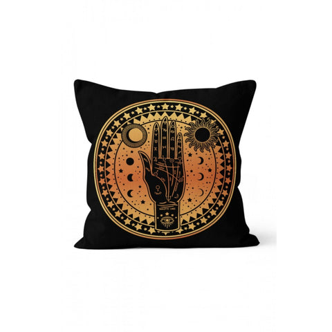 Hand of Fatima Pillow Cover|Hamsa Print Throw Pillow Case|Decorative Cushion Case|Oriental Home Decor|Mystic Farmhouse Talisman Pillowcase
