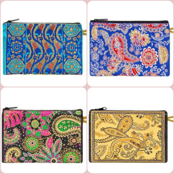 Ethnic Zippered Pouch|Coin Purse With Zipper|Money Purse|Jewelry Holder|Girls Coin Purse|Small Carpet Bag|Woven Fabric|Mother's Day Gifts