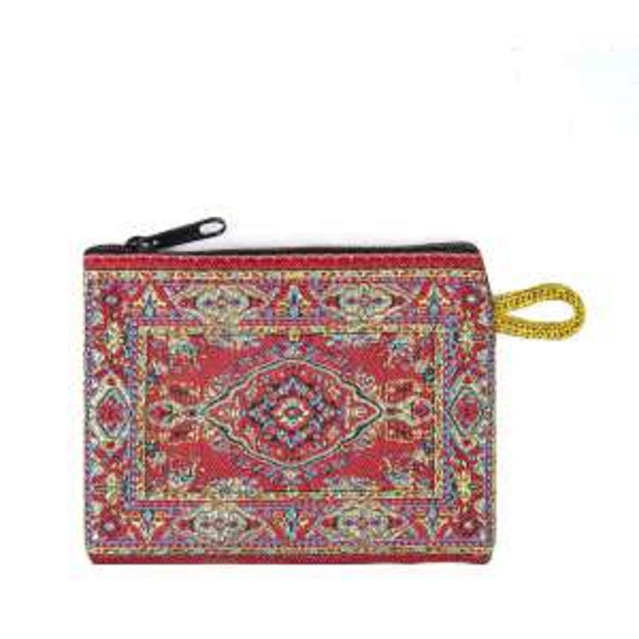 Set of 4 Small Money Purse|Small Bag Organizer|Girls Coin Purse|Coin Purse With Zipper|Small Carpet Bag|Woven Fabric Bag|Mother's Day Gifts