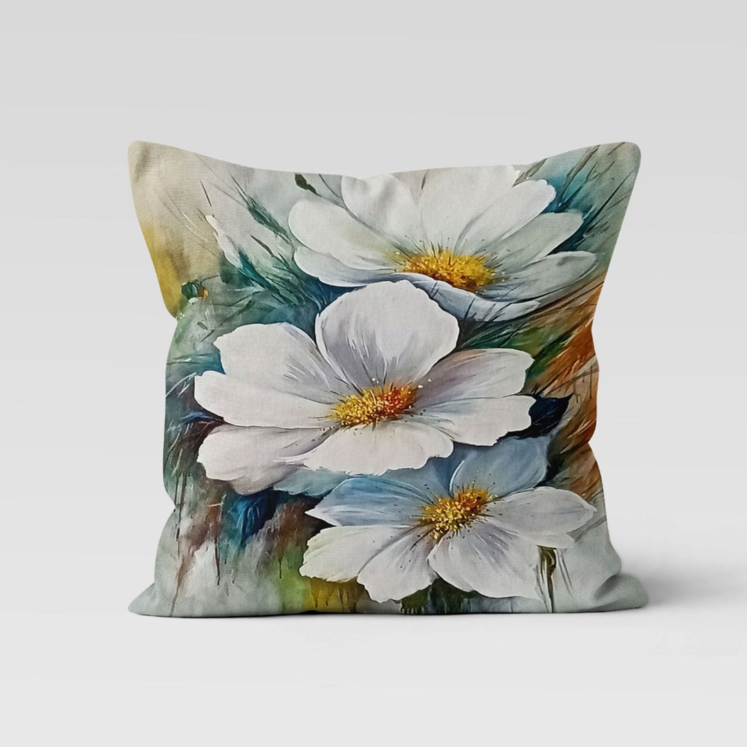 Floral Pillow Cover|Summer Trend Cushion Case|Decorative Throw Pillow Case|Flower Painting Home Decor|Housewarming Farmhouse Pillowcase