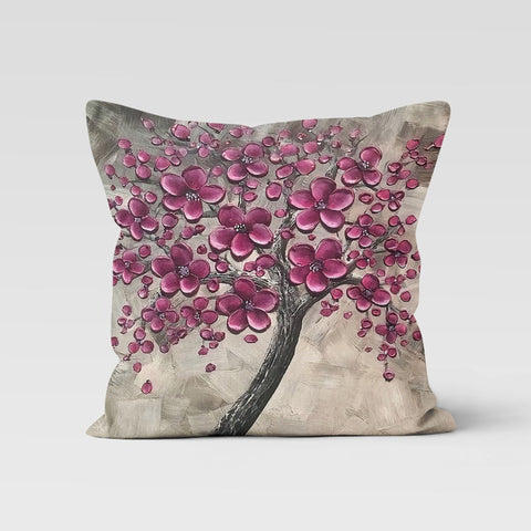 Purple Floral Pillow Cover|Summer Trend Cushion|Decorative Throw Pillow Case|Flower Painting Home Decor|Housewarming Farmhouse Pillowcase