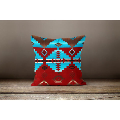 Rug Design Pillow Cover|Geometric Southwestern Cushion Case|Decorative Aztec Print Ethnic Home Decor|Farmhouse Style Throw Pillow Case