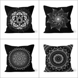 Mandala Pillow Cover|Wing Design Cushion Case|Hologram, Lace and Dark Mandala Pillowcase|Rustic Home Decor|Farmhouse Style Outdoor Cushion