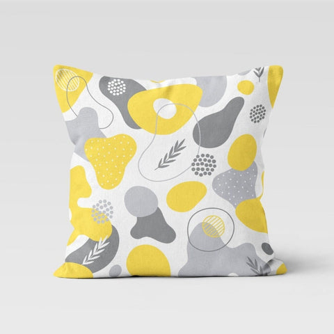 Abstract Yellow Gray Pillow Cover|Boho Bedding Home Decor|Pale Colors Throw Pillow Top|Housewarming Sofa Pillowcase|Outdoor Cushion Cover