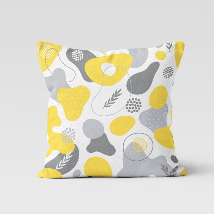 Abstract Yellow Gray Pillow Cover|Boho Bedding Home Decor|Pale Colors Throw Pillow Top|Housewarming Sofa Pillowcase|Outdoor Cushion Cover