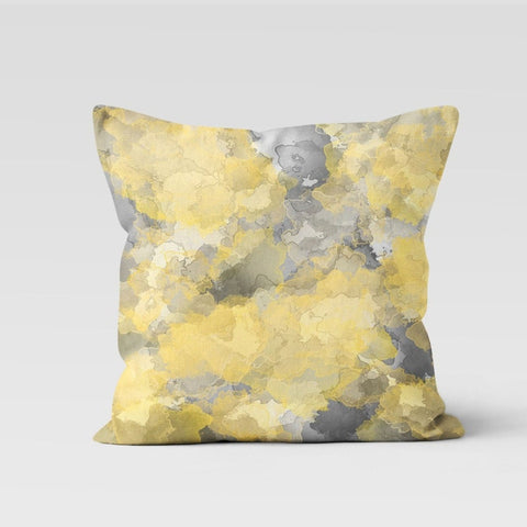 Abstract Yellow Gray Pillow Cover|Boho Bedding Home Decor|Pale Colors Throw Pillow Top|Housewarming Sofa Pillowcase|Outdoor Cushion Cover