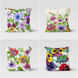 Colorful Floral Pillow Cover|Decorative Pillow Sham|Summer Trend Cushion Case|Boho Bedding Decor|Housewarming Cushion Case|Sofa Pillowcase