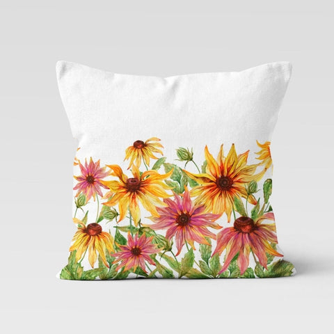 Colorful Floral Pillow Cover|Pillow Sham with Floral Bike|Summer Trend Cushion|Boho Bedding Decor|Housewarming Cushion Case|Sofa Pillowcase