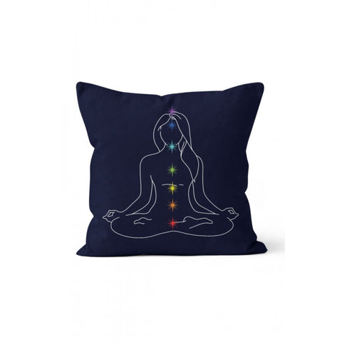 Meditation Pillow Cover|Body Chakra Cushion Case|Gradient Woman Doing Yoga Cushion Cover|Decorative Yoga Throw Pillowcase|Boho Pillow Case