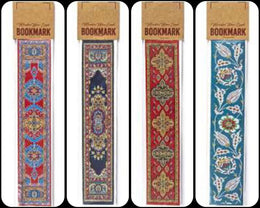 Set of 4 Woven Carpet Bookmark|Authentic Turkish Carpet Design Woven Bookmark|Traditional Rug Design Bookmark|Gift For Bookwoorm, Book Lover