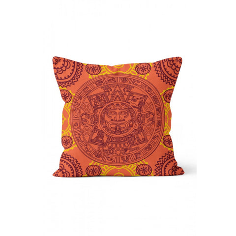 Ancient Pillow Cover|Vectorial Tribe Pillowcase|Tengri and Maya Accent Cushion Cover|Ethnic Symbol Pillow Case|Oriental Style Home Decor