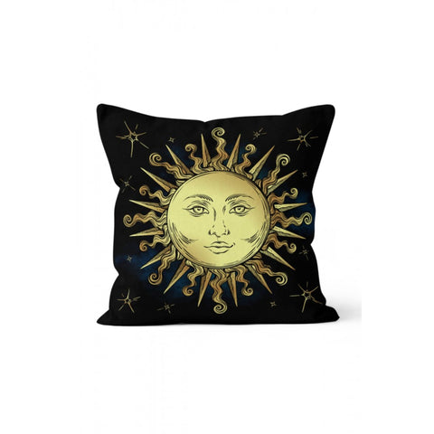 Sun Pillow Cover|Geometric, Helio and Symbol Sun with Moon Cushion Case|Planet Themed Home Decor|Decorative Solar System Print Pillowcase