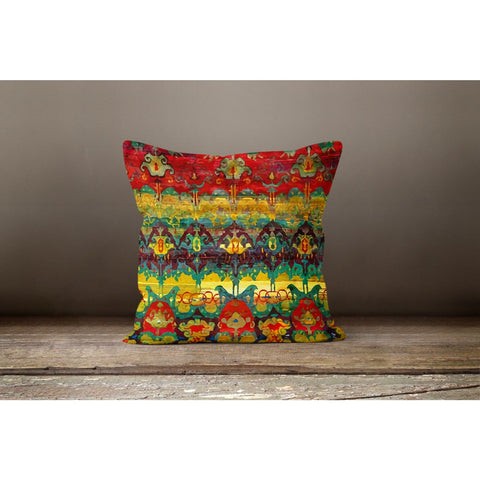 Ethnic Geometric Cushion Case|Decorative Pillow Cover|Abstract Pattern Home Decor|Boho Pillow Cover|Farmhouse Style Authentic Cushion Case