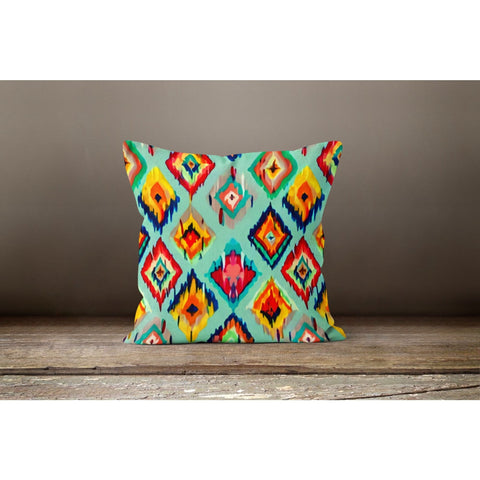 IKAT Design Pillow Cover|Southwestern Style Cushion Case|Decorative and Ethnic Cushion Cover|Geometric Farmhouse Pillowcase|Boho Pillow Top