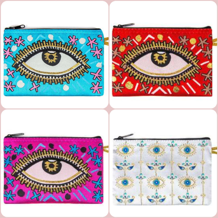Third Eye Zippered Pouch|Coin Purse With Zipper|Money Purse|Jewelry Holder|Girls Coin Purse|Small Carpet Bag|Woven Fabric|Mother's Day Gifts