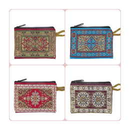 Set of 4 Rug Design Woven Purse|Handmade Zipper Pouch|Small Carpet Bag|Ethnic Pouch|Kilim Coin Purse|Bohemian Bags|Gift For Her|Boho Purse