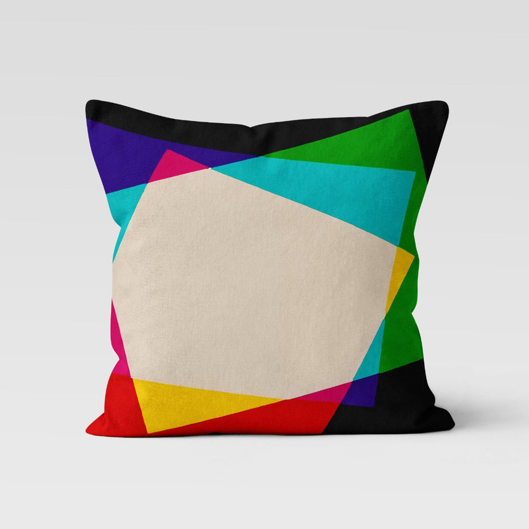Abstract Geometric Pillow Cover|Black Yellow Red Cushion Case|Decorative Pillowtop|Boho Bedding Decor|Housewarming Outdoor Pillow Case