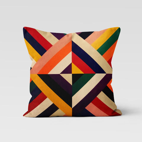 Abstract Geometric Pillow Cover|Black Yellow Red Cushion Case|Decorative Pillowtop|Boho Bedding Decor|Housewarming Outdoor Pillow Case