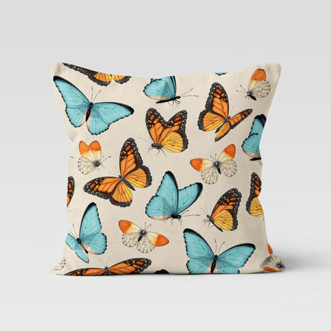 Butterfly Pillow Case|Colorful Butterfly Cushion Cover|Decorative Throw Pillow|Housewarming Boho Pillowcase|Farmhouse Style Porch Cushion