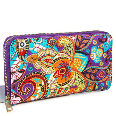 Wallet For Women|Turkish Kilim Bag|Zip Around Woven Wallet|Boho Purse|Compact Wallet|Coin Purse with Zipper|Zippered Pouch|Best Friend Gift