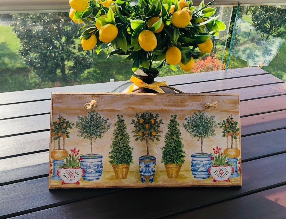 Lemon Tree Kitchen Decor|Garden Lemon Tree Fruit Wall Art|Kitchen Wall Art Hanging|Summer Wooden Decor Lemon Sign|Housewarming Gift For Her