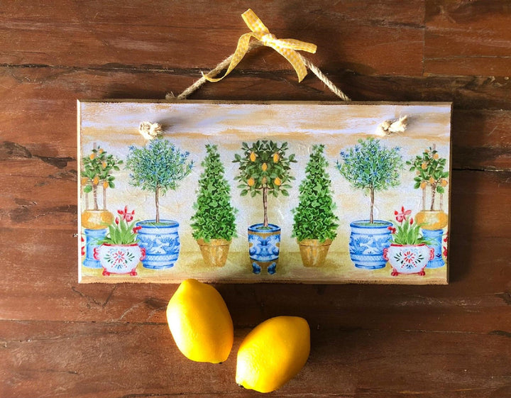 Lemon Tree Kitchen Decor|Garden Lemon Tree Fruit Wall Art|Kitchen Wall Art Hanging|Summer Wooden Decor Lemon Sign|Housewarming Gift For Her