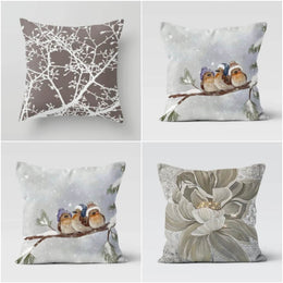 Winter Trend Pillow Covers|Cute Snow Birds Decor|Snowflake Pillow Case|Frozen Home Decor|Housewarming Throw Pillow|Decorative Winter Decor