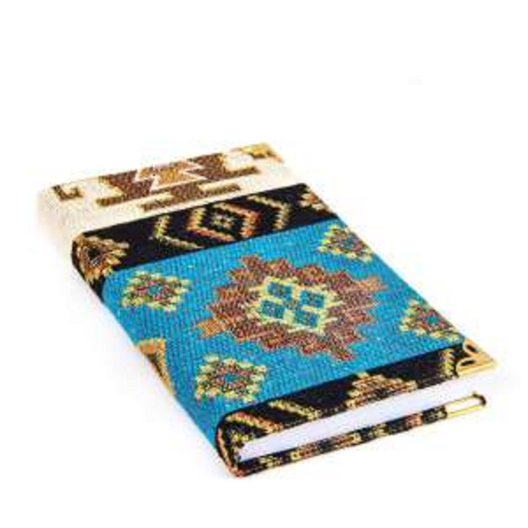 Authentic Carpet Design Woven Notebook|Fabric Journal in Turkish Carpet Style|Handy Notebook|Handmade Diary Notebook|Lined Traveler Notebook