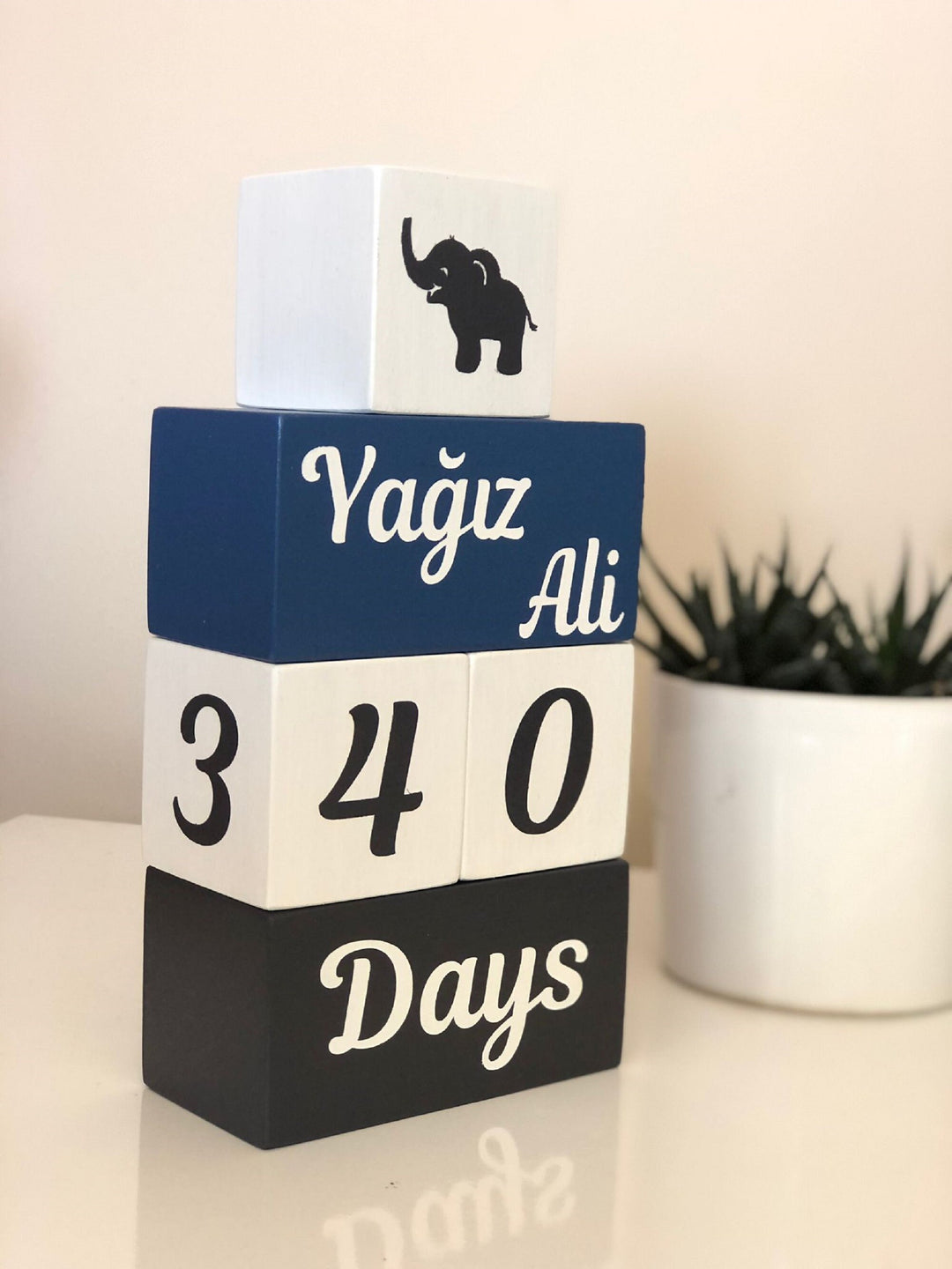 Set of 5 Custom Wooden Name Blocks|Personalized Baby Name Sign Cube|Nursery Decor For Baby|Wood Baby Shower Gift|New Mom Gift|Age Block Deco