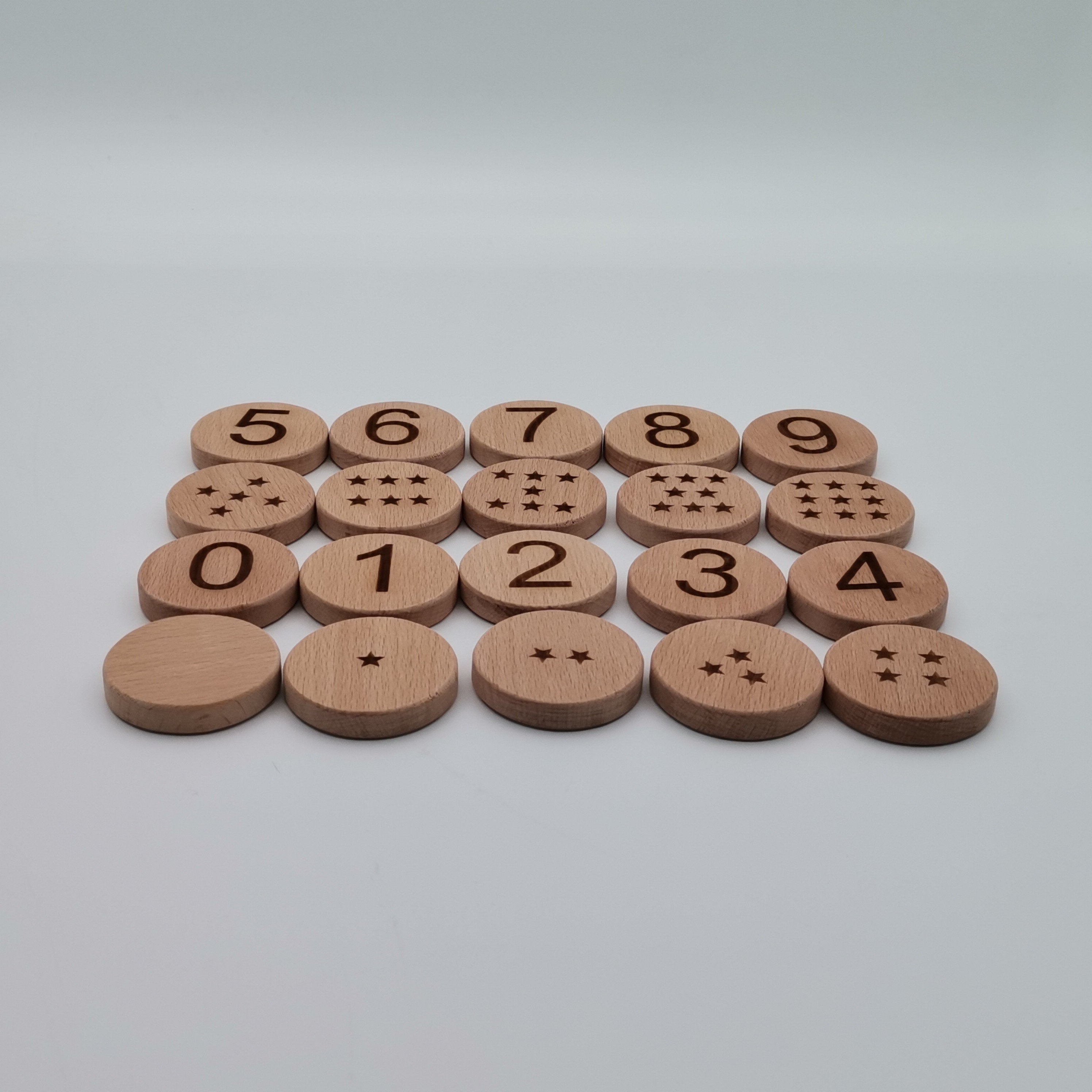 Wooden Number Discs 0-9 for Kids – Akasia