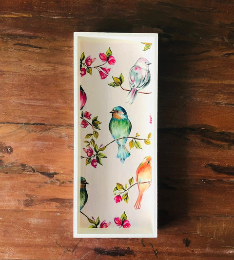 Set of 3 Bird and Rose Wall Decor|Wooden Home Decor|Bird Wall Art|Rose Wall Art|Floral Painting|Kitchen Wall Art|Housewarming Gift For Her