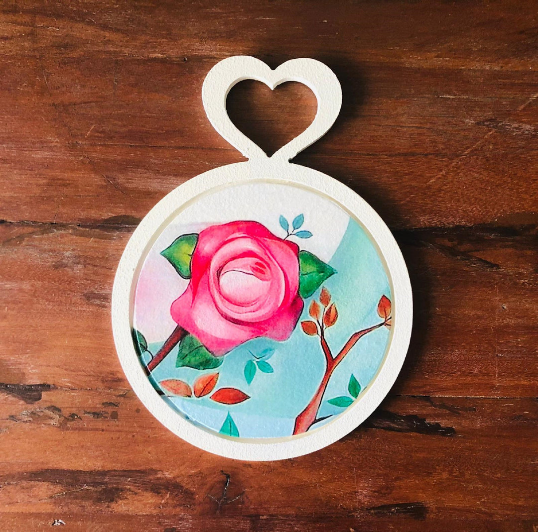 Set of 3 Bird and Rose Wall Decor|Wooden Home Decor|Bird Wall Art|Rose Wall Art|Floral Painting|Kitchen Wall Art|Housewarming Gift For Her