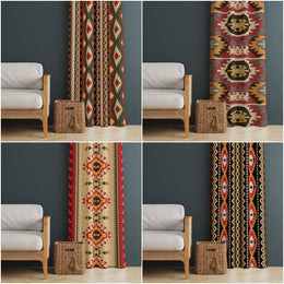 Southwestern Curtain|Thermal Insulated Rug Design Window Treatment|Geometric Home Decor|Aztec Print Ethnic Window Decor|Living Room Curtain